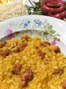 risotto giallo con salsiccia