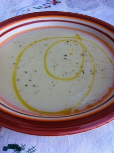 Creme dubarry con olio aromatizzato all'arancia